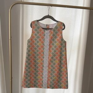 bella bliss Orange and Green Patterned Kids Dress